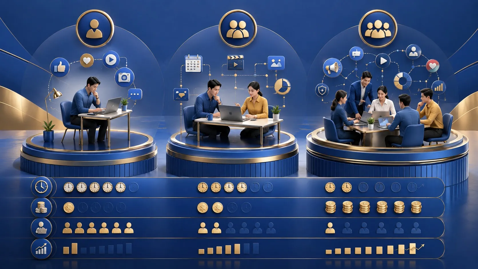 粉專經營自己做小編與代營運三種模式費用與工時對照